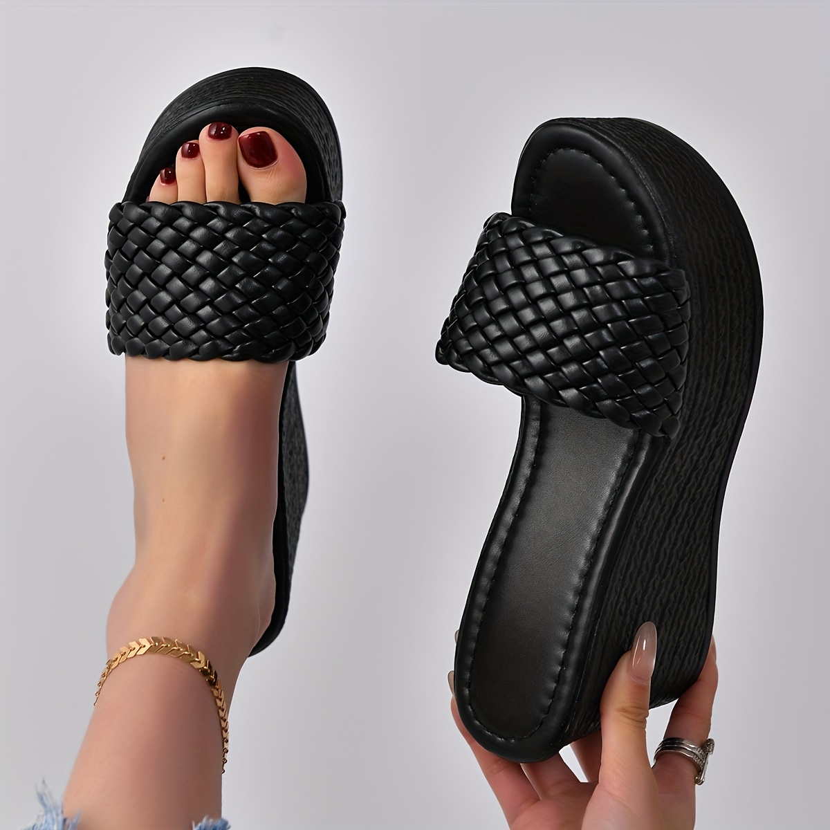 sandalias plataforma mujer gruesa acolchada tiras Temu Colombia