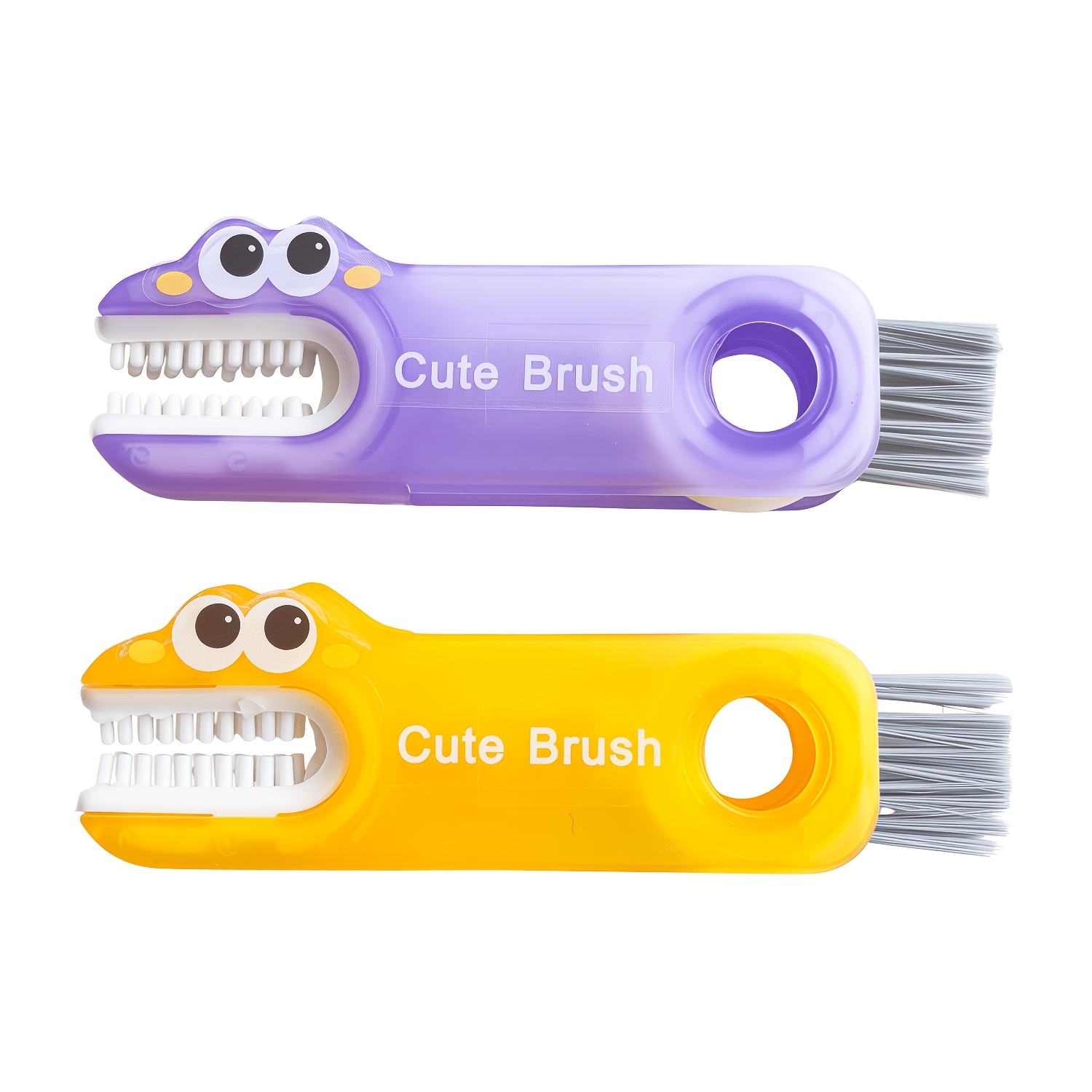 TEMU 2pcs Set 3-in-1 Cup Lid Cleaning Brush - Multi-functional Brush For Tumbler Lids, Water Bottle Caps And Cups, Detachable Mini Brushes For