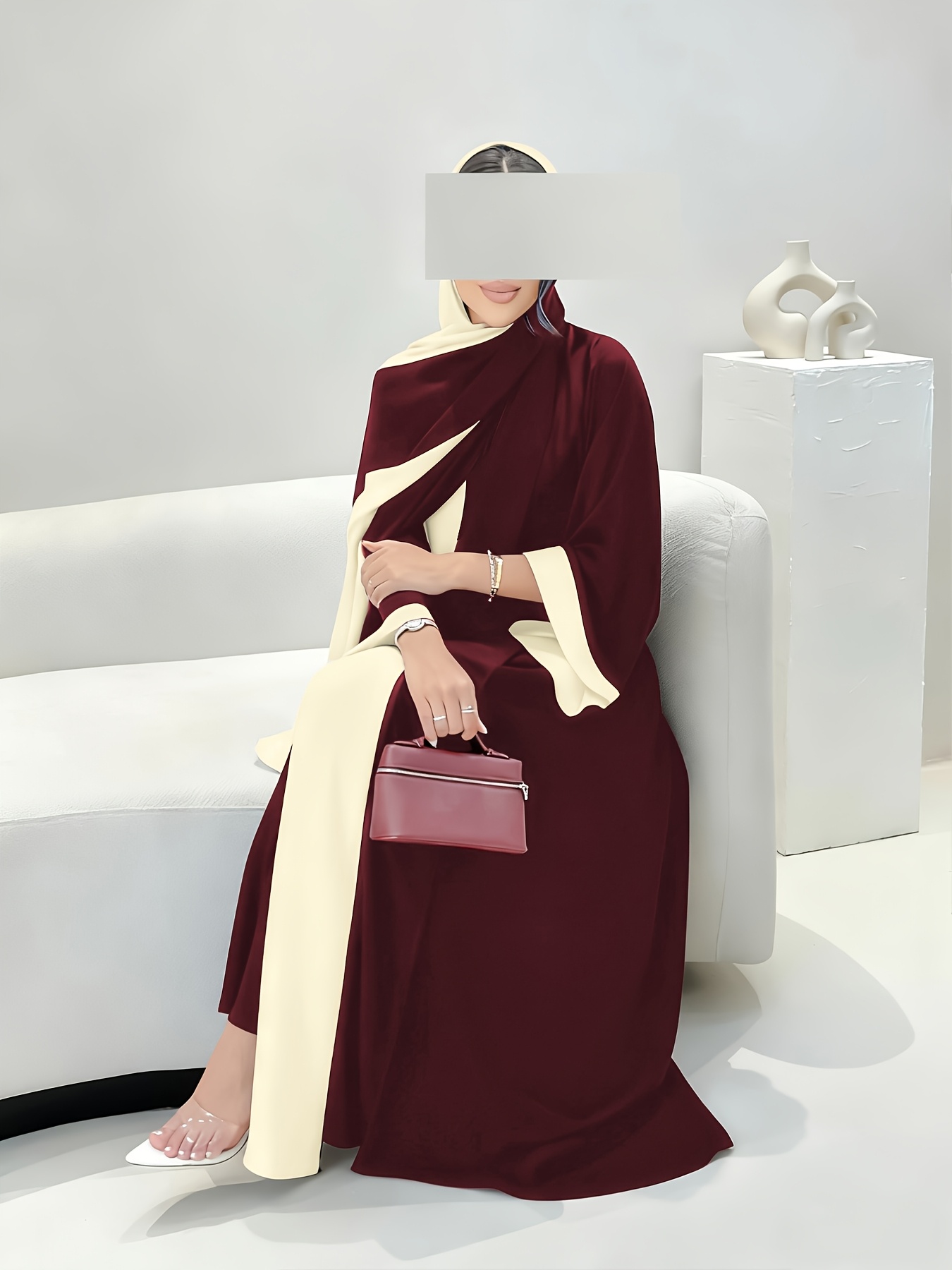burgundy dress with navy shoes Meagan Burgundy Drop Waist Dress main image 1