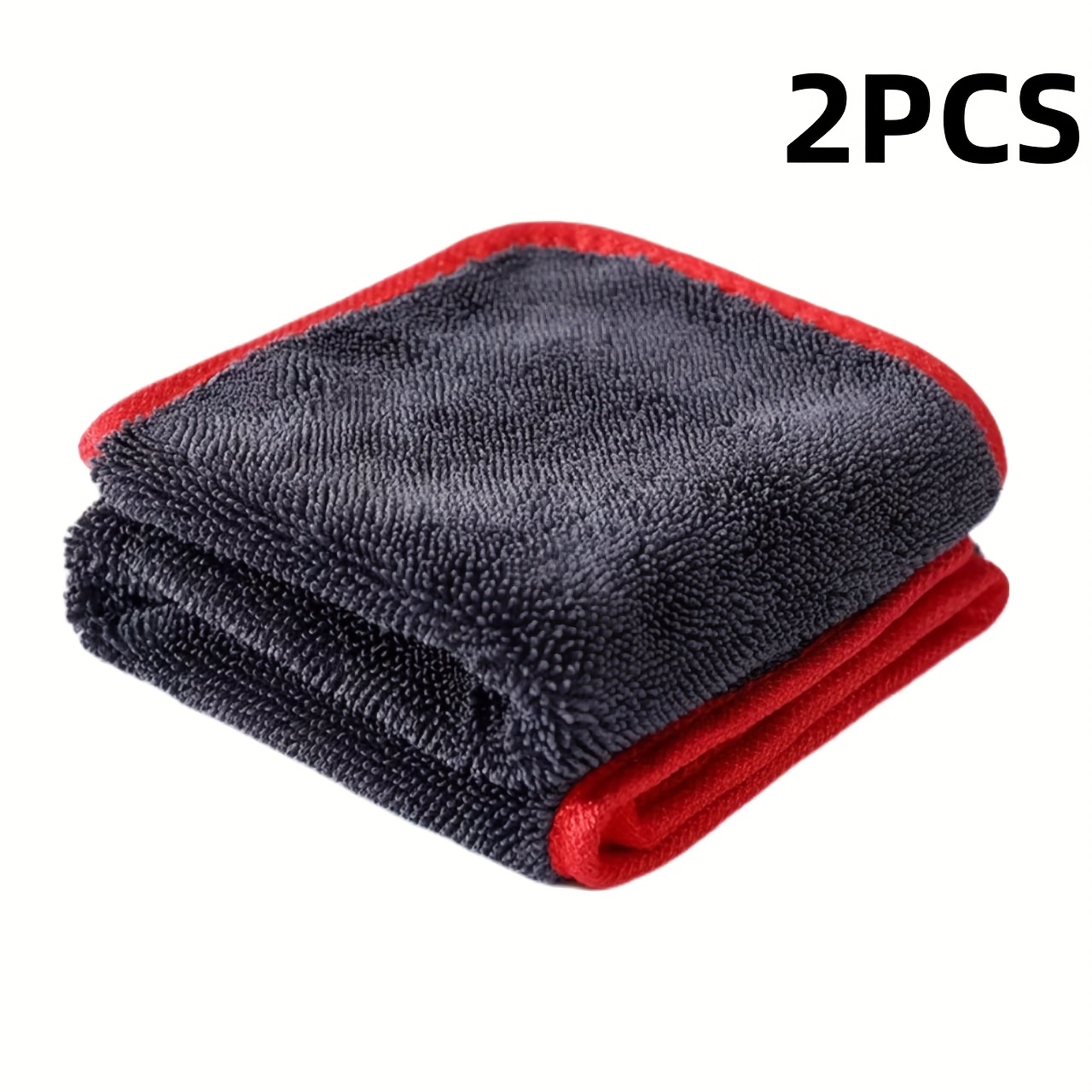TEMU 2pcs Car Towel Set(40*40cm), Upgraded Version: Deluxe Microfiber Car Towel, Quick-drying And Streak-free, Suitable For Cars, Trucks, Boats, And