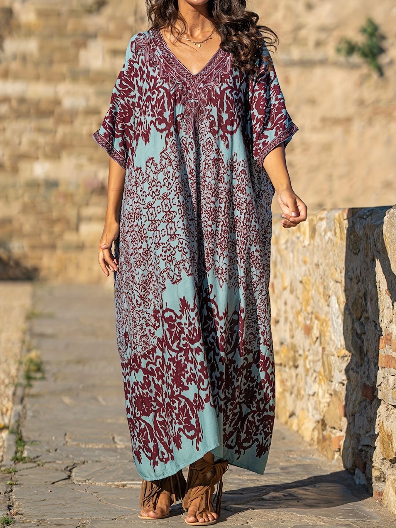 Boho Chic Vestiti Mare 2022 Caftano Vestiti Per Il Mare Taglie