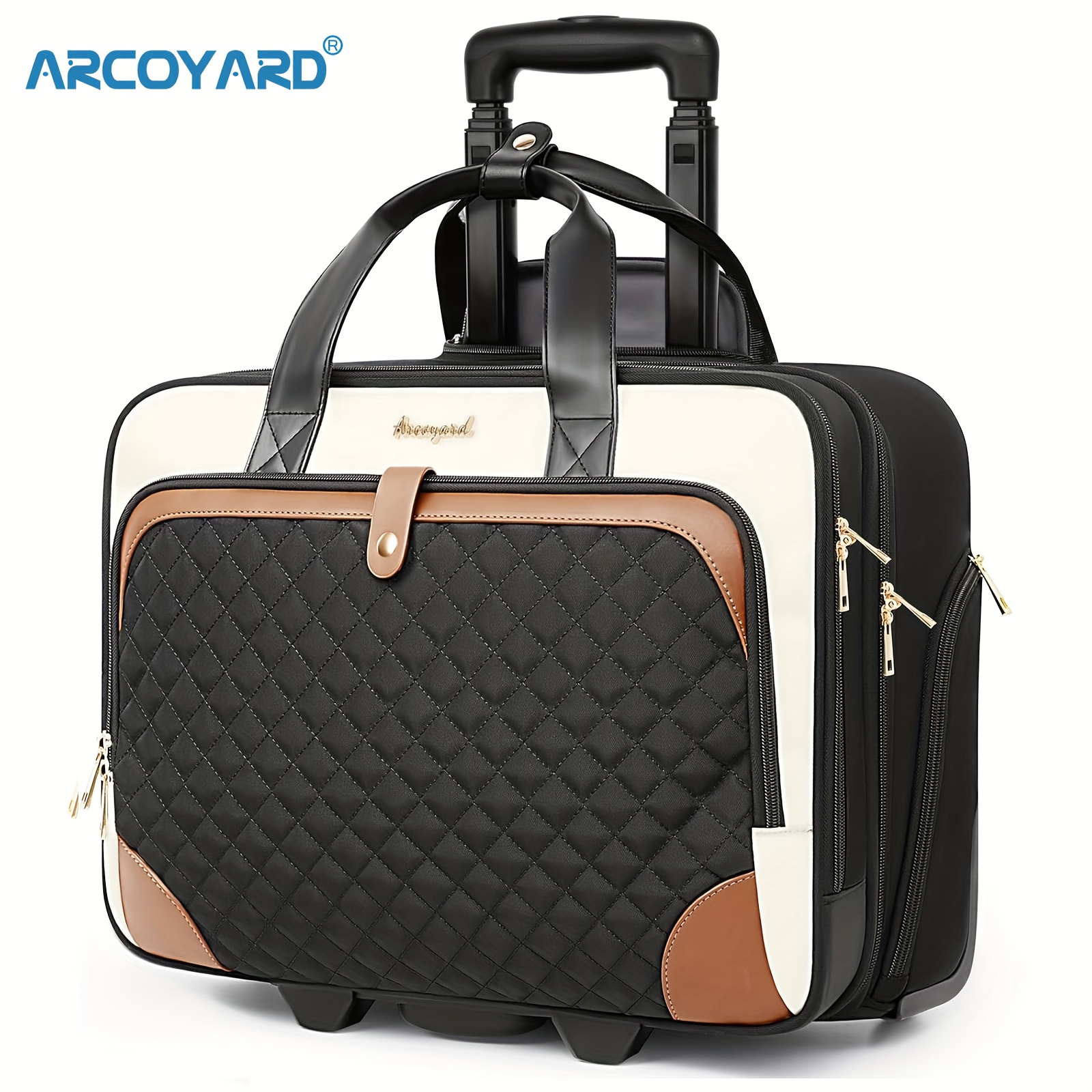 rolling laptop bag women rolling briefcase outdoor Temu Saudi Arabia