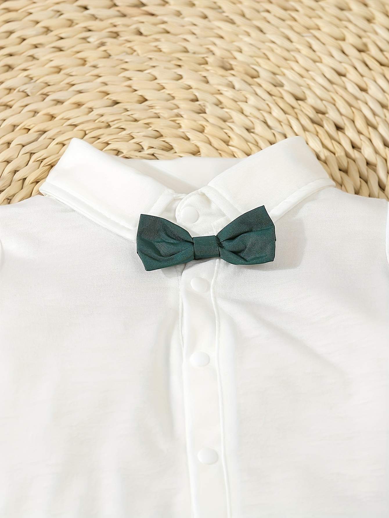 boys 4pcs gentleman outfit set long sleeve romper with bow tie suspenders hat for birthdays weddings special occasions machine washable Product details 8