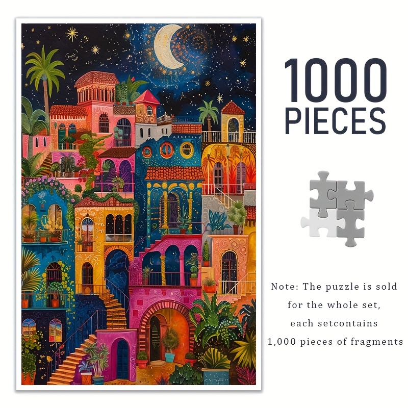 

Town, 1000pcs Puzzle For Adults - Puzzle Measuring 50*70cm/19.7*27.6in, High-quality, , And - A Perfect Art Decoration For Diy Enthusiasts And An Ideal Birthday Gift.