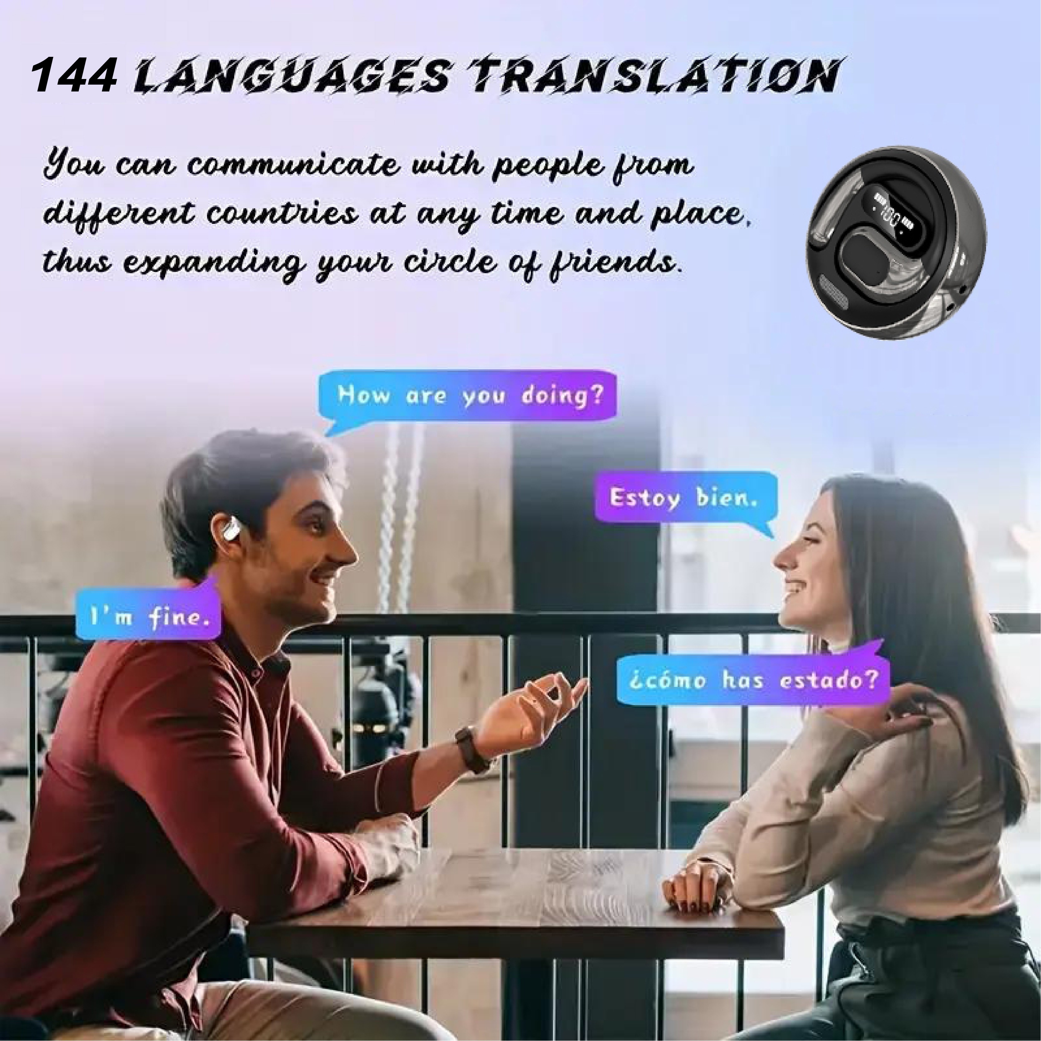 AI Real-time Translation Wireless Headphones, OWS Language Translation Earbuds, 144 Languages, 3-in-1 Translation Earbuds with iOS and Android Systems, suitable for learning, business and travel Core Technology & Function 12 AI Real-time Translation Wireless Headphones, OWS Language Translation Earbuds, 144 Languages, 3-in-1 Translation Earbuds with iOS and Android Systems, suitable for learning, business and travel Core Technology & Function - Image 12