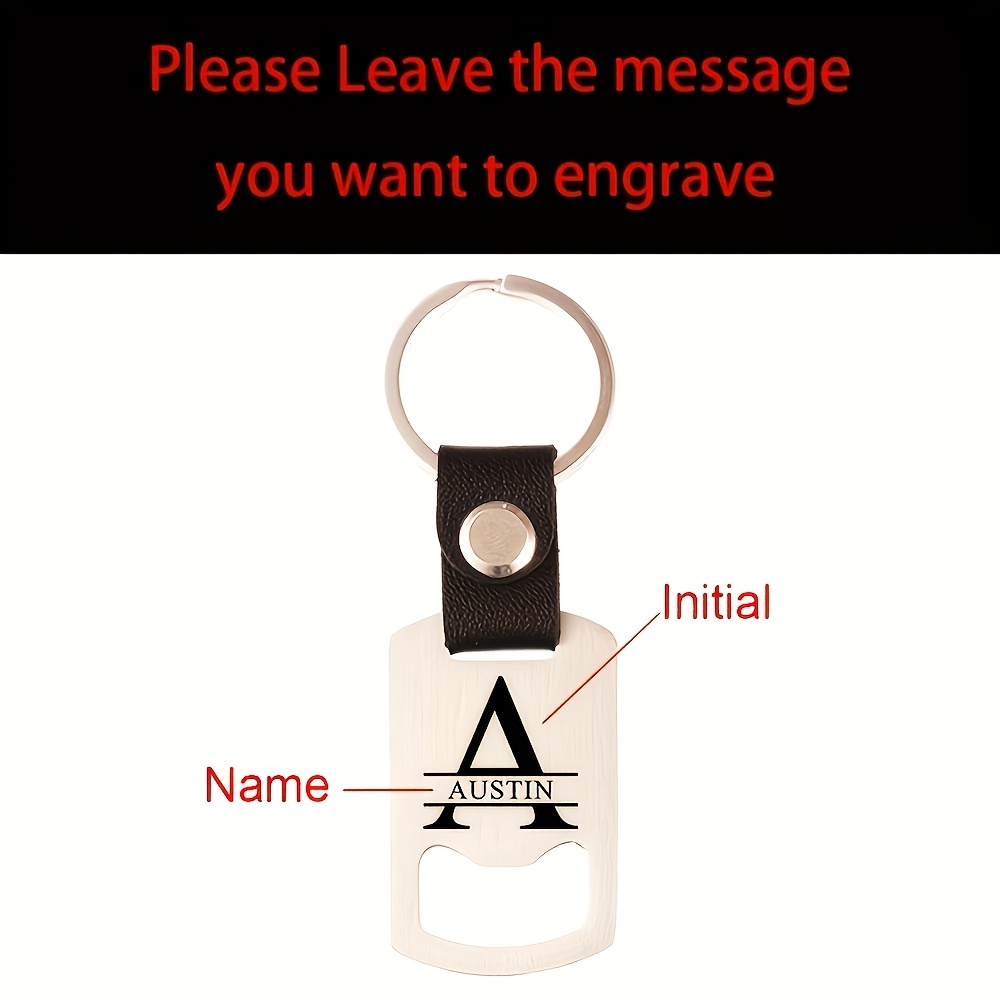 TEMU Gift For Her/him [ideal Gift Christmas] Gift For Her/him Custom Stainless Letters And Personalized Content Bottle Opener Keychain, Stylish And