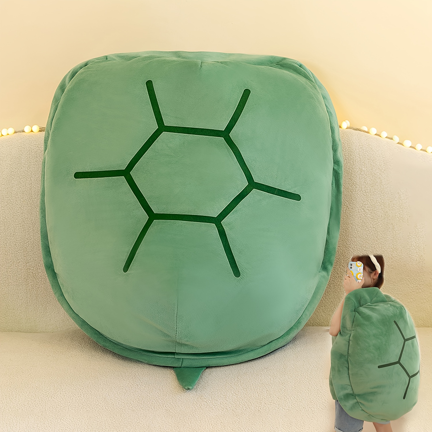 

Cozy Aqua , Wearable Turtle Shell Pillow Adult, Turtle Wearable Blanket Pillow, Turtle Throw Pillow, Comfort Companion Pillow For Home And