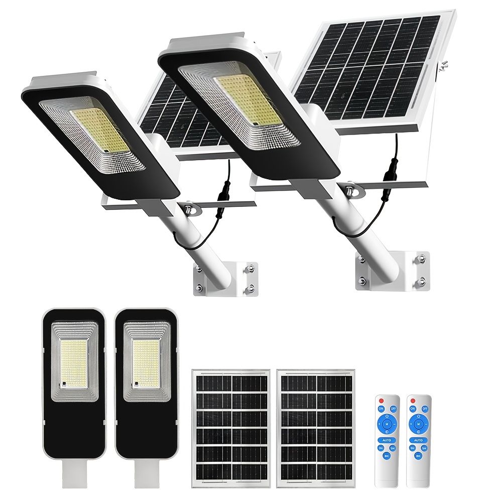 Image of Outdoor Solar Yard Light 6000mah With Remote Controller, Energy Efficient Solar Street Lamp Auto Turn On At Dark, Suitable For Home & Commercial, 6-8 H Sun Charging & Working Hours