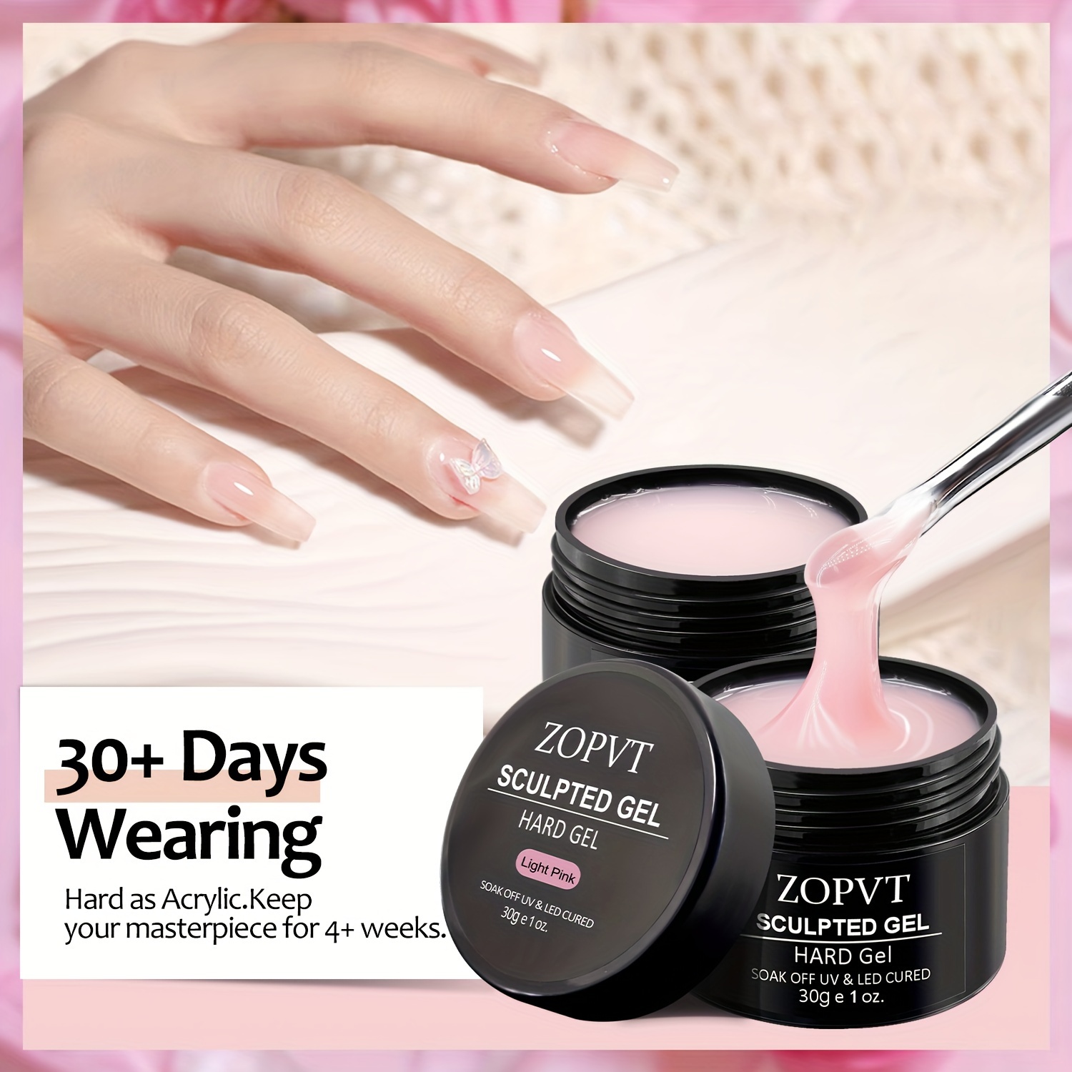 Zopvt Sculpted Gel Hard Gel Set: 3 Colors Nail Forms Base - Temu Australia