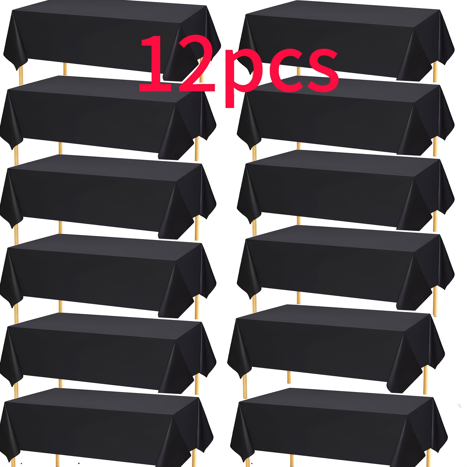 TEMU Biaaac - Tablecloth 137.16 Cm X 183.32 Cm (pack Of 12) | Disposable Tablecloth, Perfect For Parties, Birthdays, Weddings, , Picnics, And Bbqs