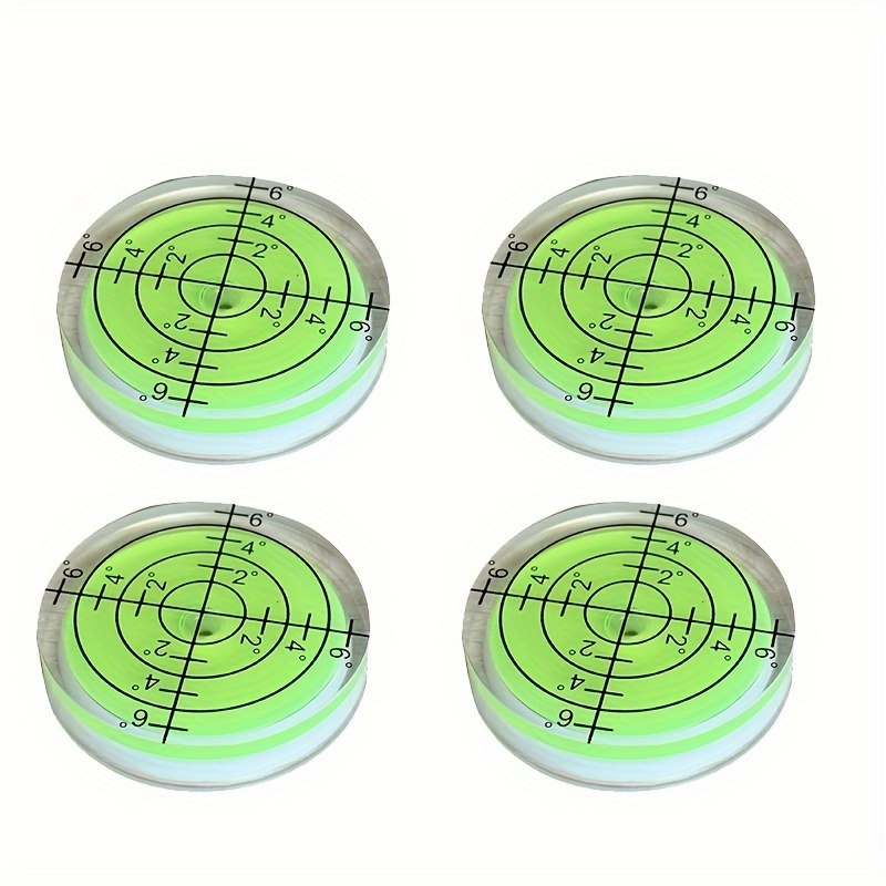 

4pcs Universal Level With Scale, Round Horizontal Bubble Acrylic Abs Level, Bubble Level, Bead Level Fan Small Level, High Precision Golf Level Meter, Horizontal Plane Measuring Tool