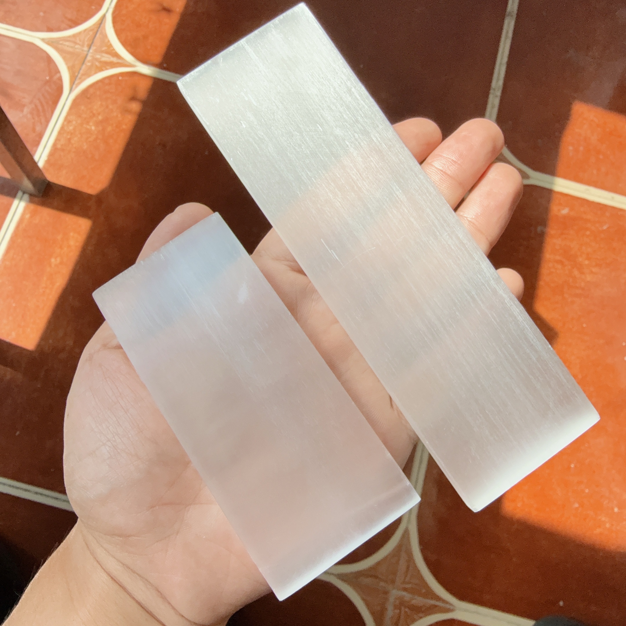 

1 Piece Of Flat Selenite , Home Decor, Morocco, Ideal As A Crystal Gift.