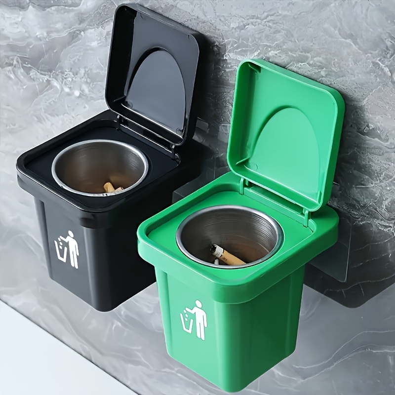 1 bucată Cutie de depozitare creativă, Coș de gunoi, Scrumieră pentru uz casnic cu capac, Stil suspendat pentru sufragerie, toaletă și baie, Design cu pâlnie adâncită pentru capacitate sporită, Cutie de depozitare cu instalare fără găurire