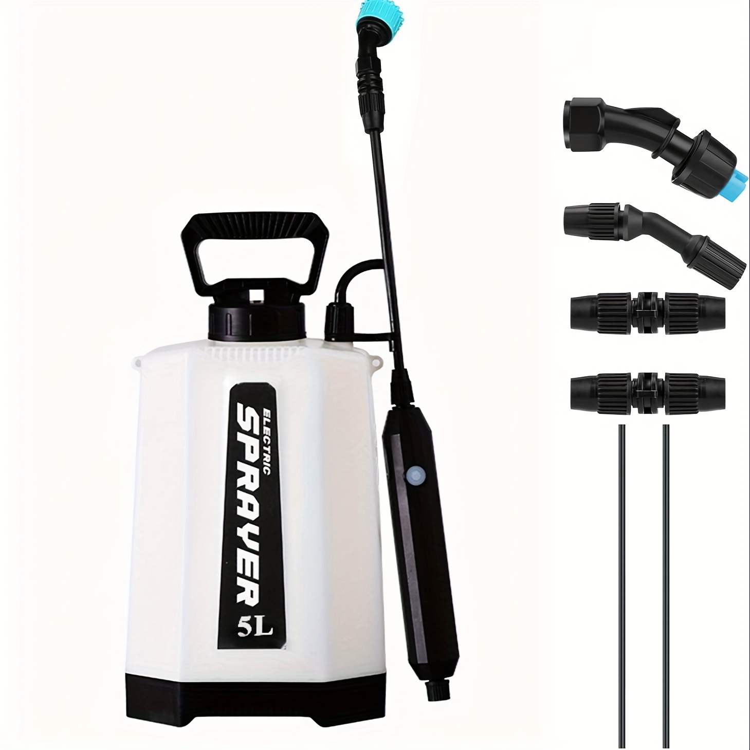 

Rechargeable Lithium Battery Powered Sprayer, Upgraded Dual Spray Electric Yard Garden Sprayer With Usb Charging Handle Lawn Sprayer With 3 Spray Nozzles, Shoulder Strap 1.35 Gallon/5 Liter