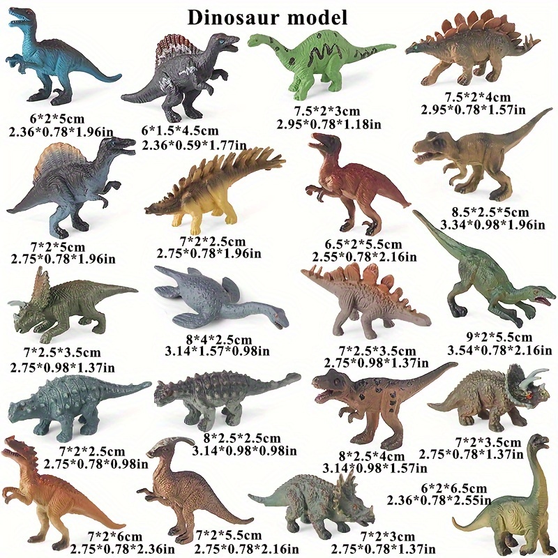 Image of 20pcs Simulation Mini Dinosaurs Solid Cute Small Toys Spiked Brachiosaurus Scytosaurus Triceratops Plastic Dinosaur Decoration Halloween Christmas Thanksgiving Birthday Gift