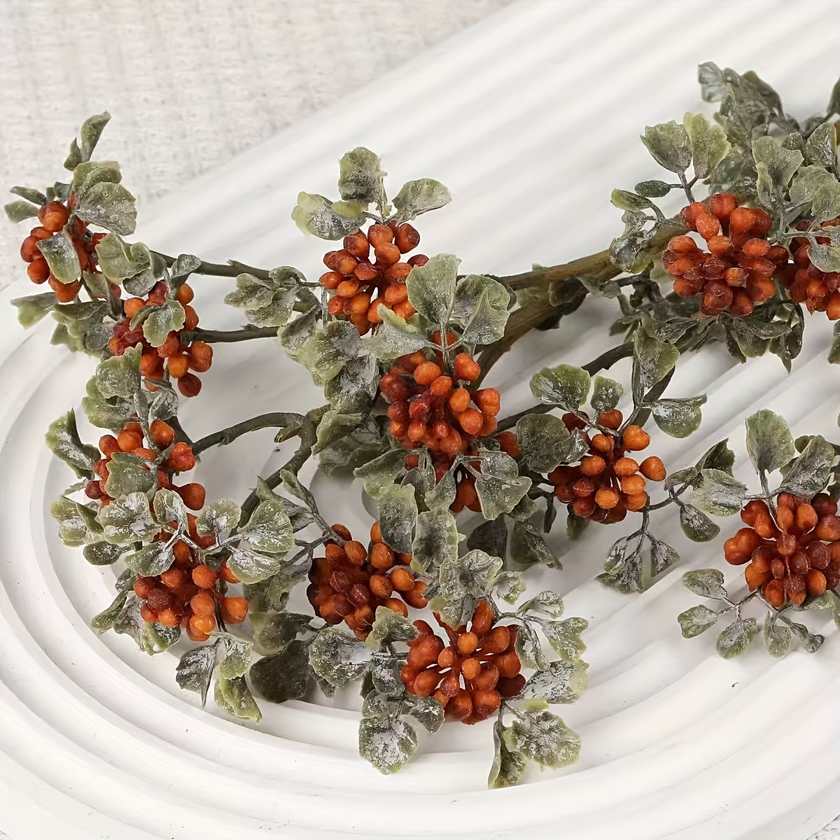 Image of 1 Bunch Of Autumn-colored Artificial Berry Raspberry Flowers