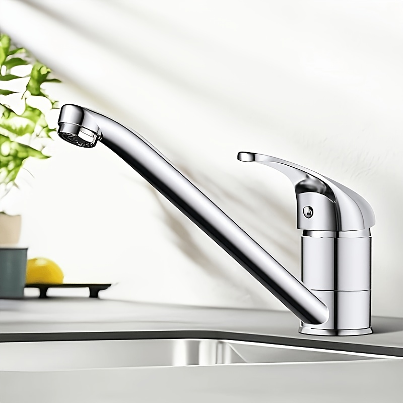 Image of Kitchen Tap 360 Degree Swivel Single Lever Mixer Tap Kitchen Sink Mixer Tap Kitchen With Ceramic Cartridge Stainless Steel Chrome