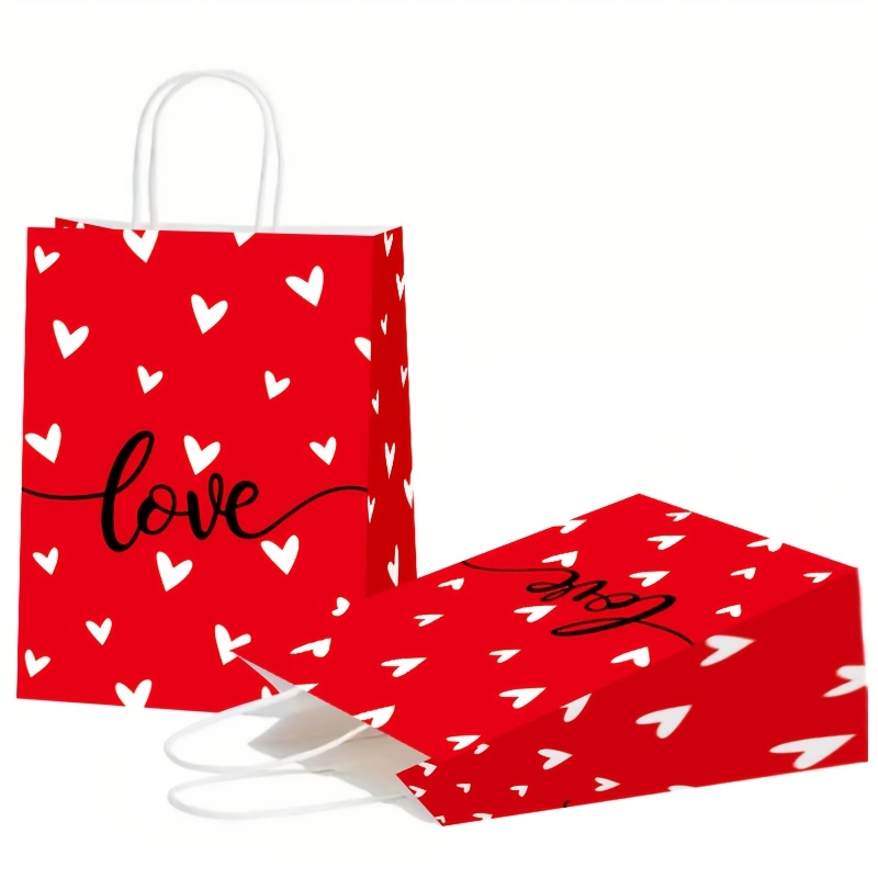 

8/16pcs 's Day Gift Bags With Handles - Love , Weddings, Birthdays & Party Favors, Valentines Decorations, Gift Wrap Storage