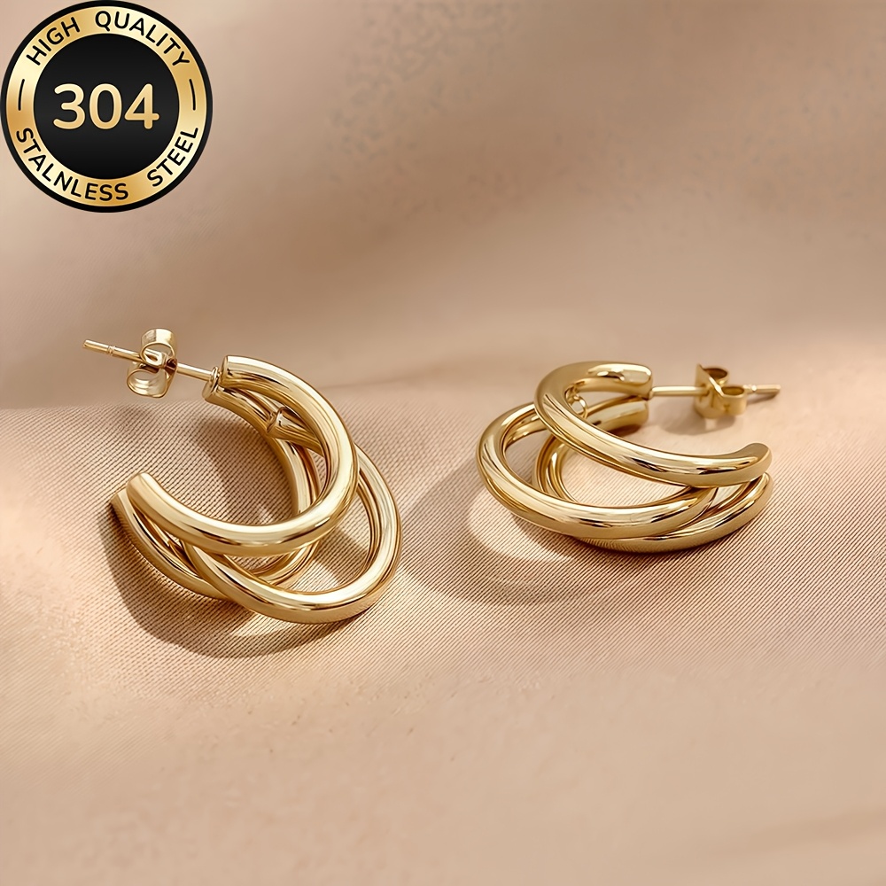 Hypoallergenic Golden Hoop Earrings