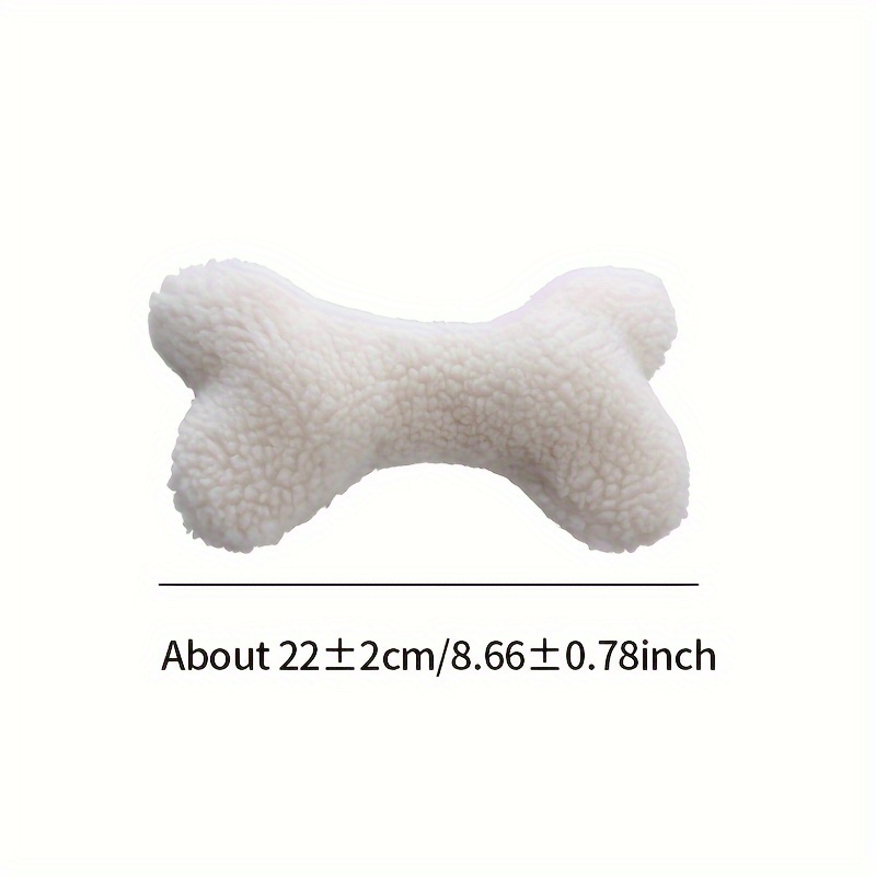 1pc Bone Shaped Plush Dog Chew Toy, Durable Supplies For Medium Breeds