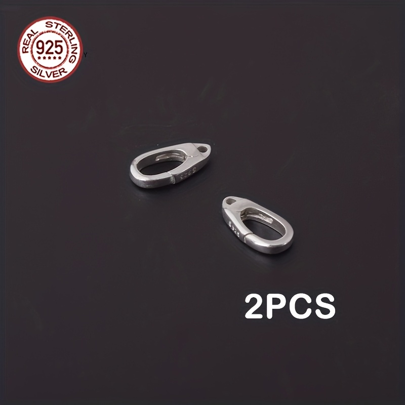 Image of 2pcs/bag S925 Sterling Silver Mini Lobster Clasp|spring Clasps For Diy Handmade Bracelet & Necklace Jewelry Making - Minimalist Fashion Accessory Components