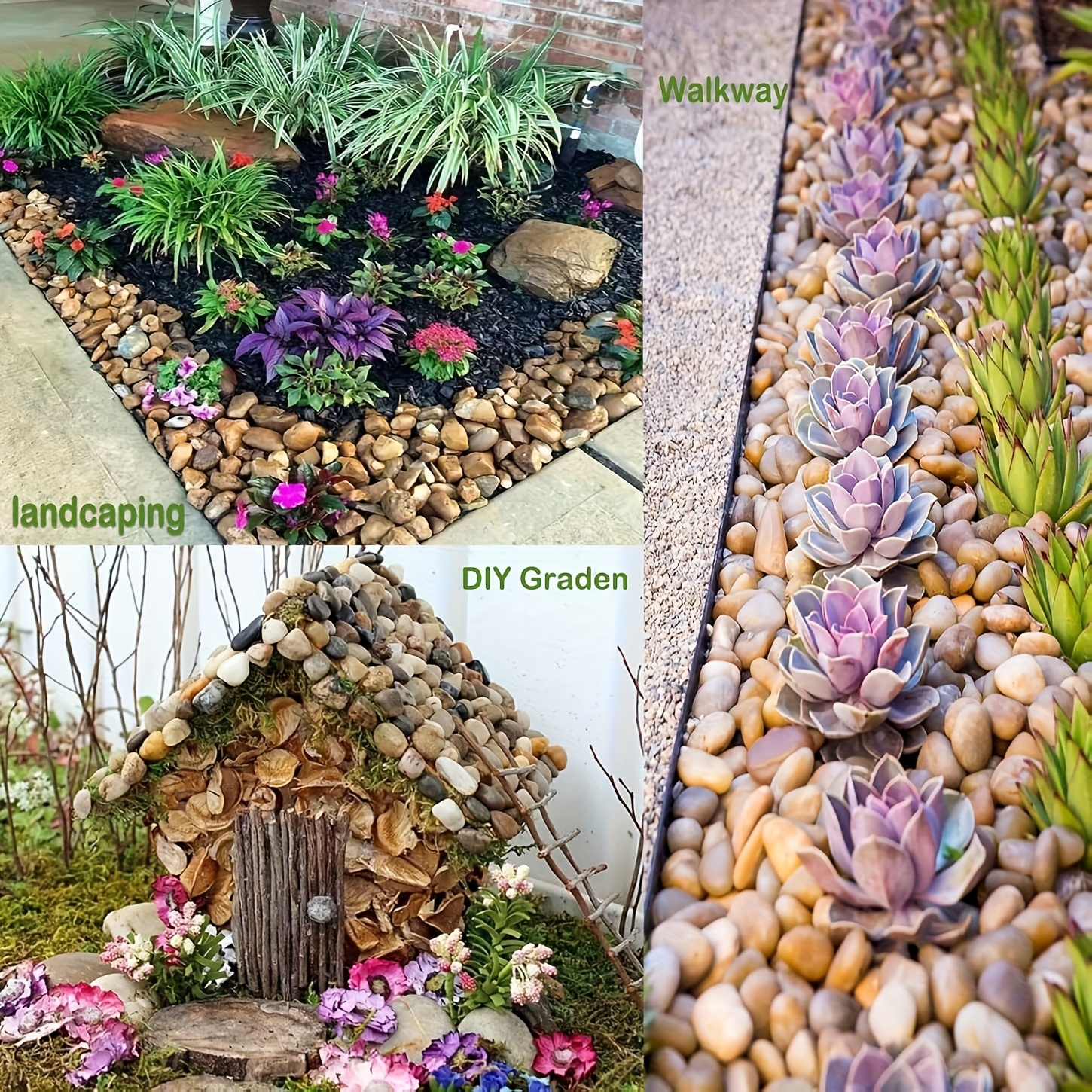 Natural Polished River Rocks 40LBS - Decorative Garden Stones for Landscaping, Indoor Plants, Succulents, Aquariums - Smooth Ornamental Pebbles for DIY Projects