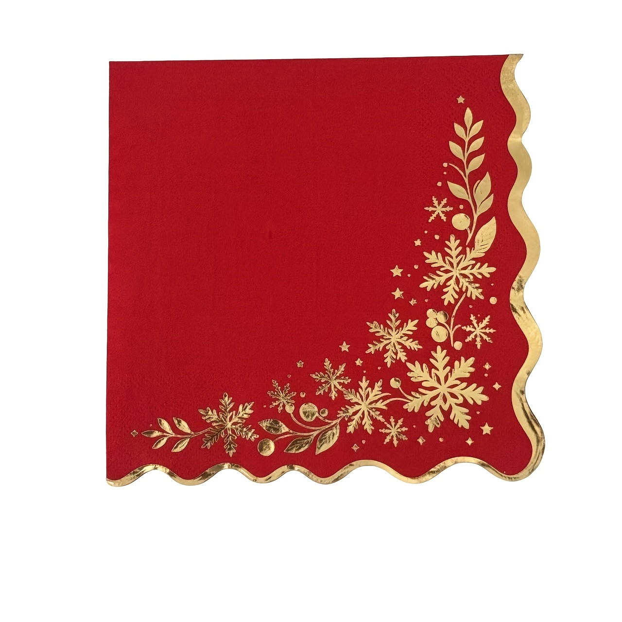 TEMU Lot de 16 serviettes à bord avec de neige et sur fond rouge