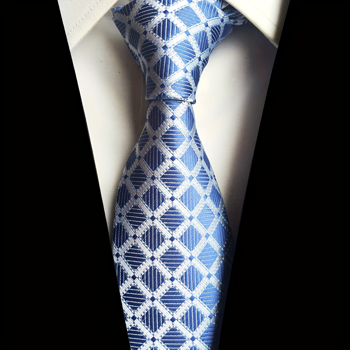 

Ricnais Men's Classic Geometric Tie - 8cm, High-quality Polyester For Weddings, Parties & Business Events