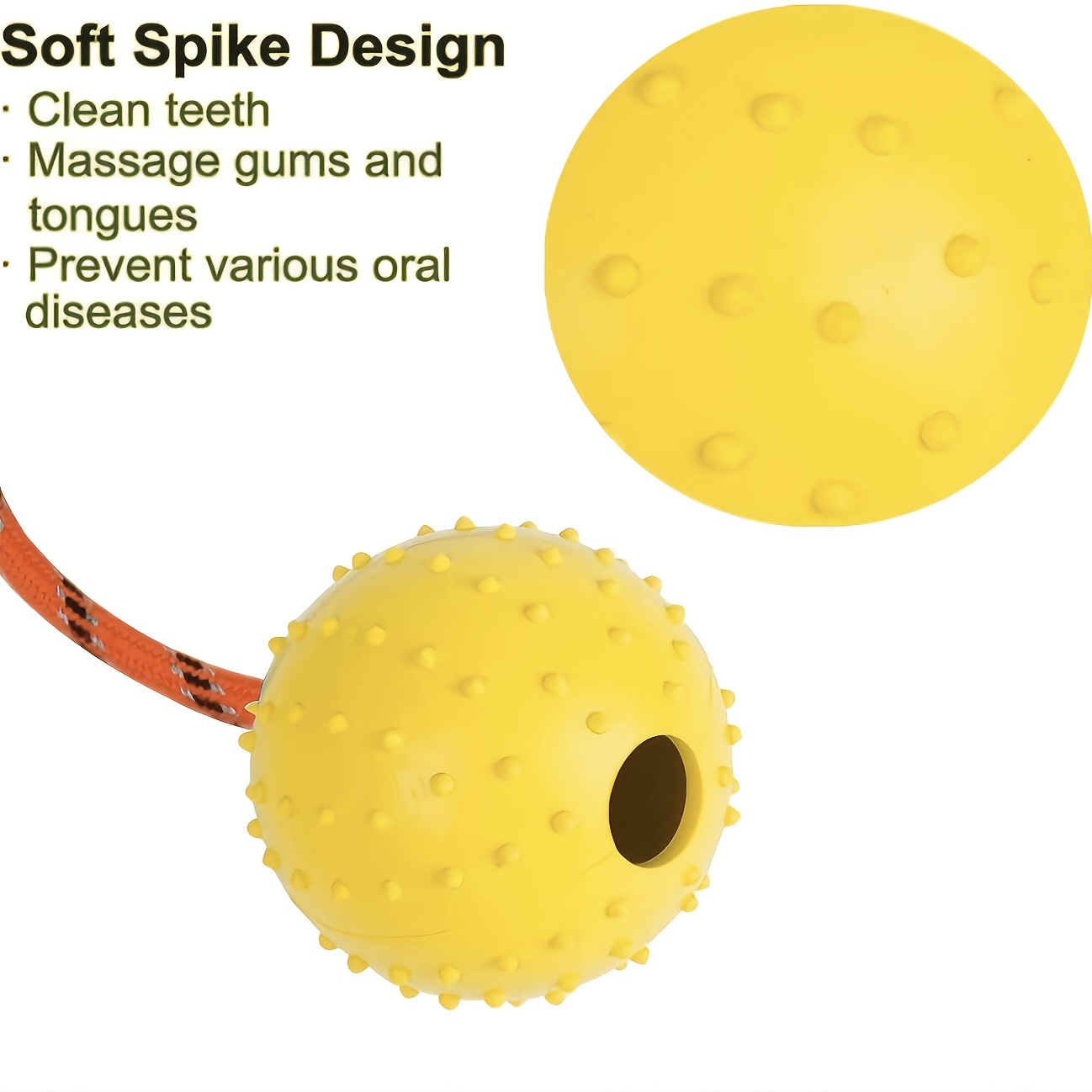 4pcs Dog Leash Feeding Natural Rubber Toy Balls, Bite-Resistant