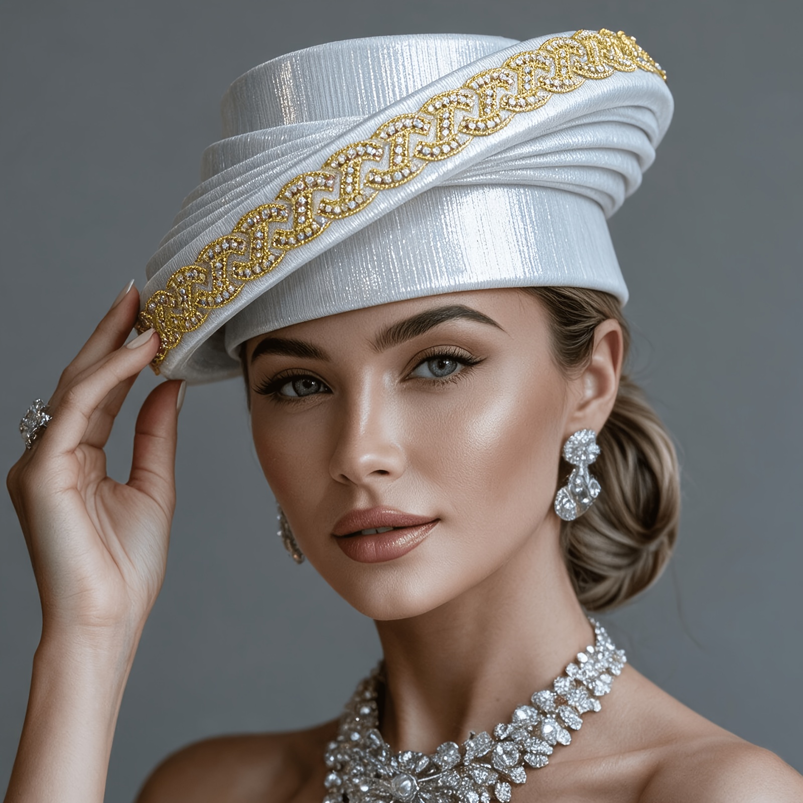 TEMU 1pc, New Women's Hat, Auto African Head Tie From Nigeria, Head Turban For Women, Bright And Soft Fabric, With Diamonds, Exuding And . Suitable