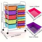 1 pieza - organizador de 15 cajones, carrito de almacenamiento de metal para , y hogar - ideal para herramientas, álbumes de recortes, papel y suministros de manualidades, almacenamiento de manualidades | carrito de almacenamiento moderno | construcción , organizador de almacenamiento, carrito de utilidad, baúles