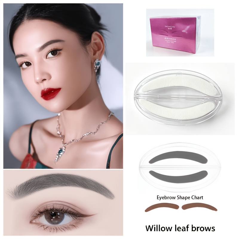 TEMU Eyebrow Shaping Tools For (single-stroke Brow Stamp With Handle, Curved Brow Stamp With Handle, Brow Stamp With Handle)