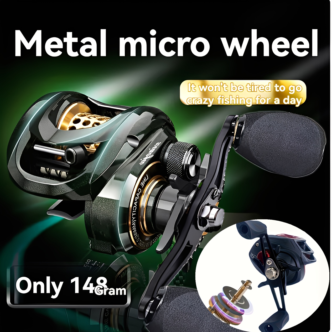 TEMU Versatile Fishing Reel With Gearing, Stylish Design, Ideal For And