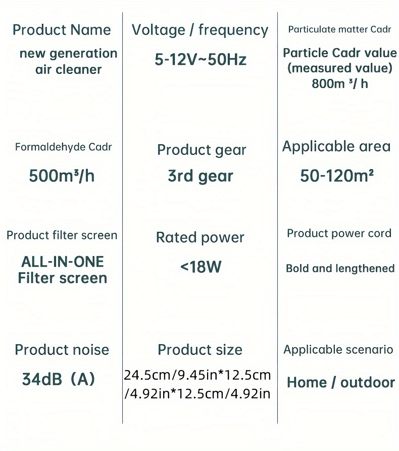 versatile large room   with washable filter quiet portable for allergies smoke dust pollen ideal for bedroom outdoor use usb powered white details 10