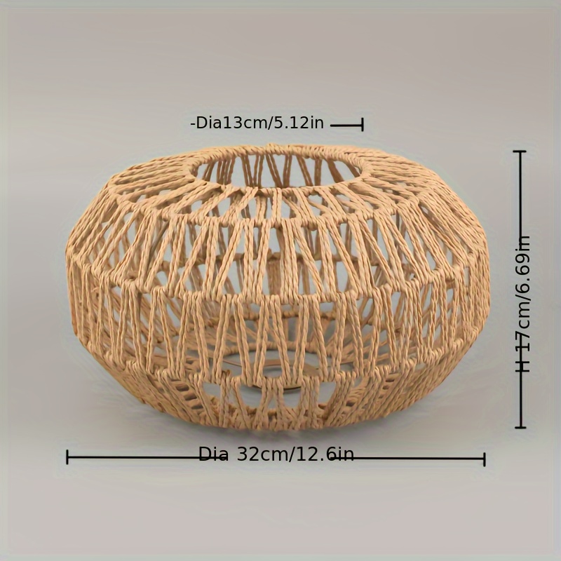 drum shaped pendant lamp shade rustic   light fixture metal paper material no electricity or battery required details 1