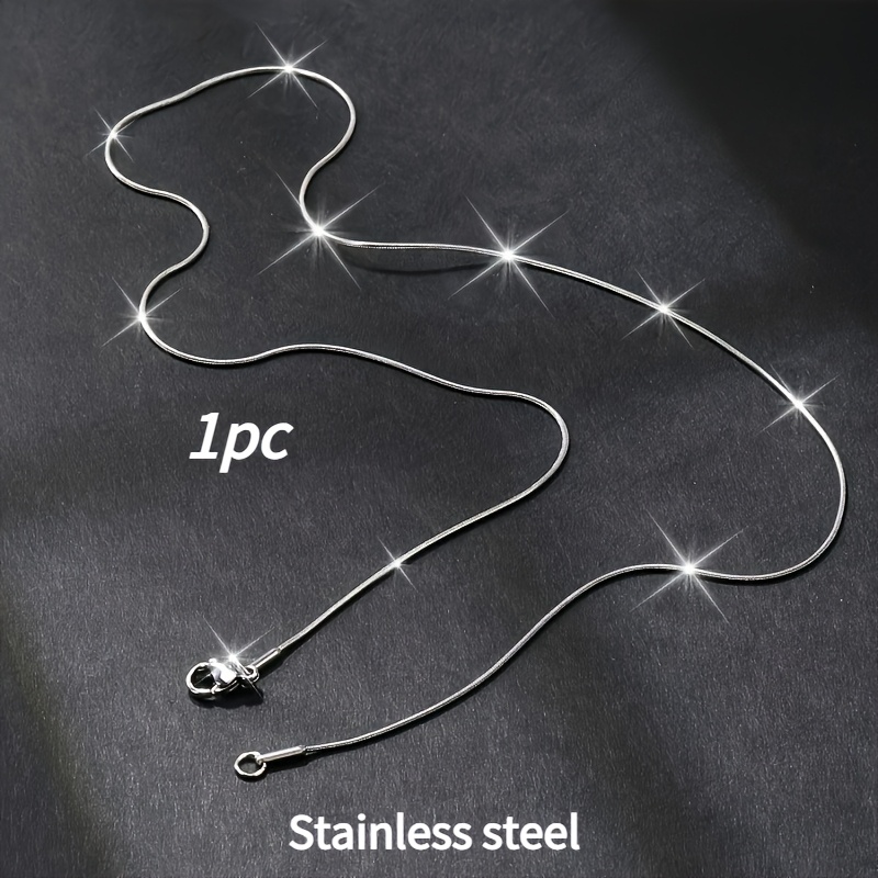 E-shop Minimalistische 1 mm dünne runde Schlangenkett-Halskette, 316L Edelstahl multifunktionale gedrehte Seil-Blanko-Kette, Unisex-Design für Männer