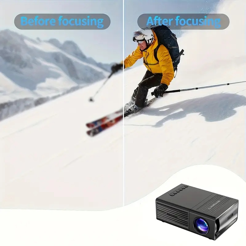 Compact Projector That Offers Local 240P Quick Focus And 1080P Resolution, Featuring Wired Smartphone Screen Mirroring Capability, Compatible with USB, TV Stick, And Laptop, Ideal for Home Cinema, Television, And Live Streaming