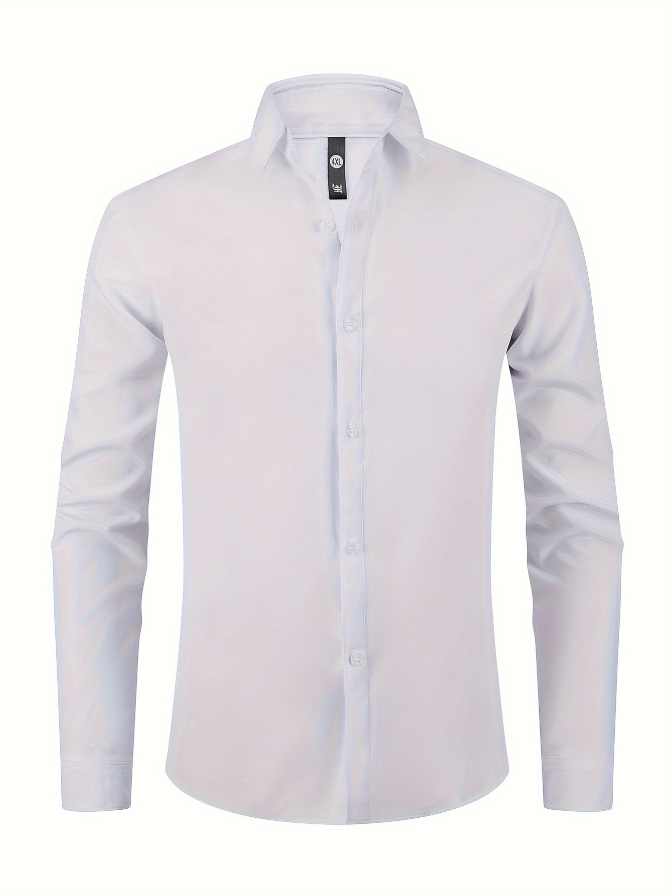 Men's Cotton Button Slim Fit Long Sleeve Casual Shirt - Temu