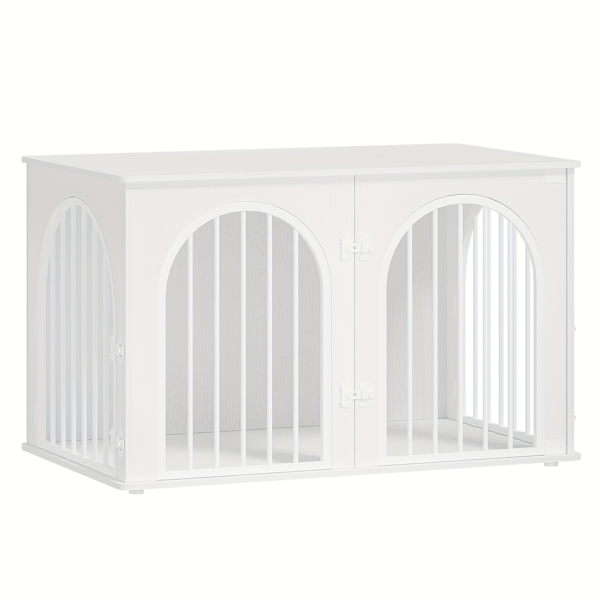 Hzuaneri Dog Cage Furniture, 100cm Dog Box For Home, 3 Doors, Arch Door, Box Indoor For Dogs, Side Table, Dog Cage Heavy Duty, 60 X 100 X 63cm, White