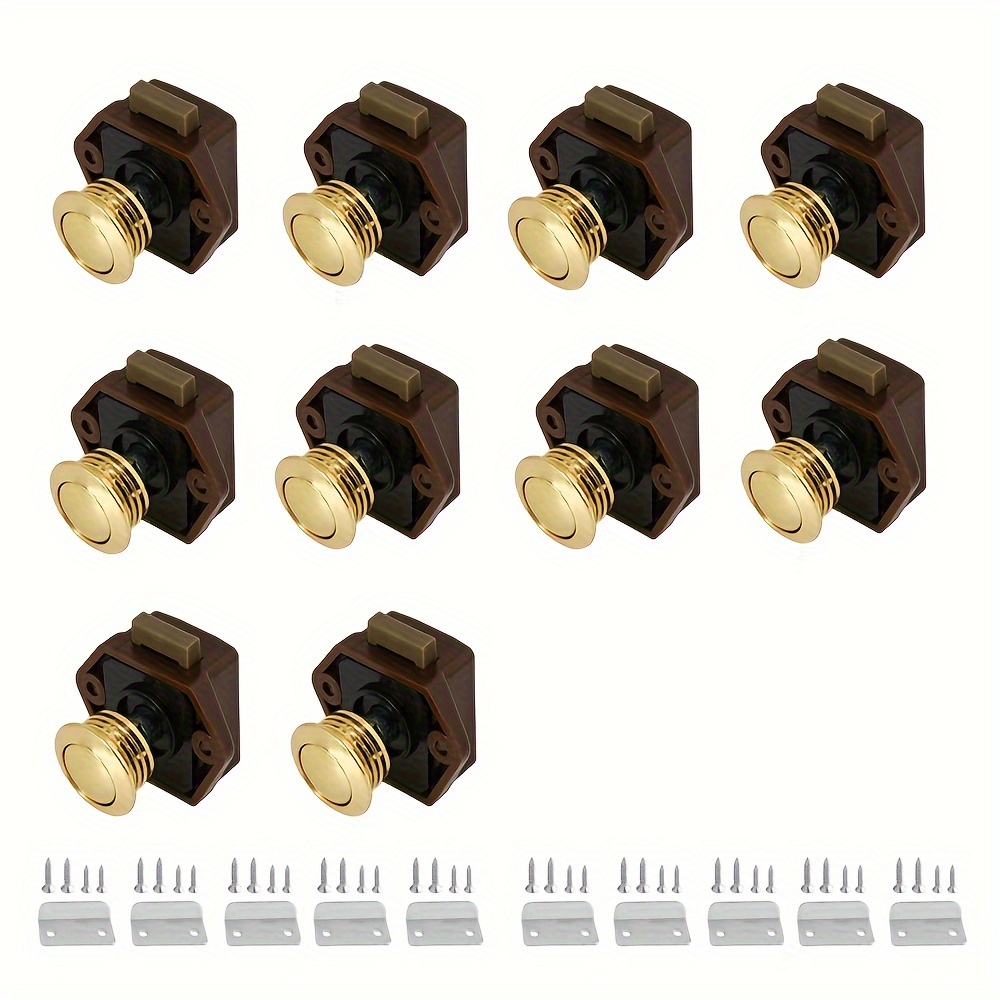 TEMU 10pcs Button Rv Cabinet Locks - Durable Abs, Fits Most Rvs & Boats, 20mm Cutout Hole Rv Locks