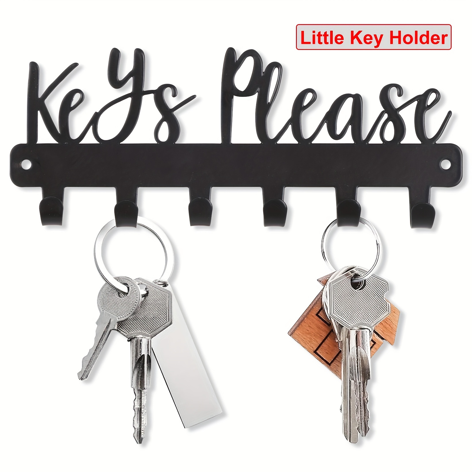 

1pc, Metal Key Holder, Wall Mounted Key Hooks, Key Please Row Hooks For Entryway, Front Door, Hallway, Aesthetic Room Decor