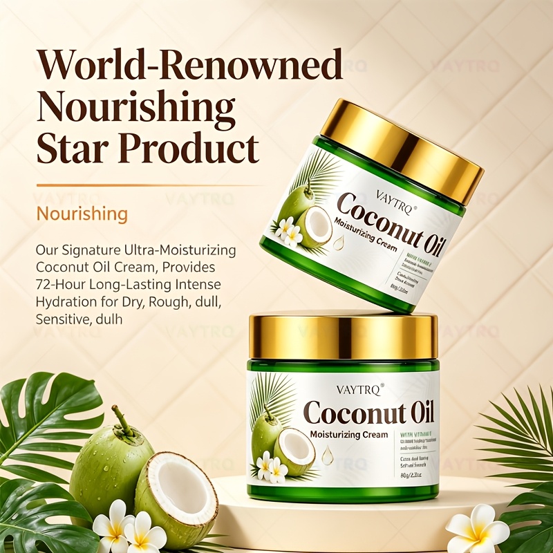 Coconut Oil Cream for 72-Hour Hydration