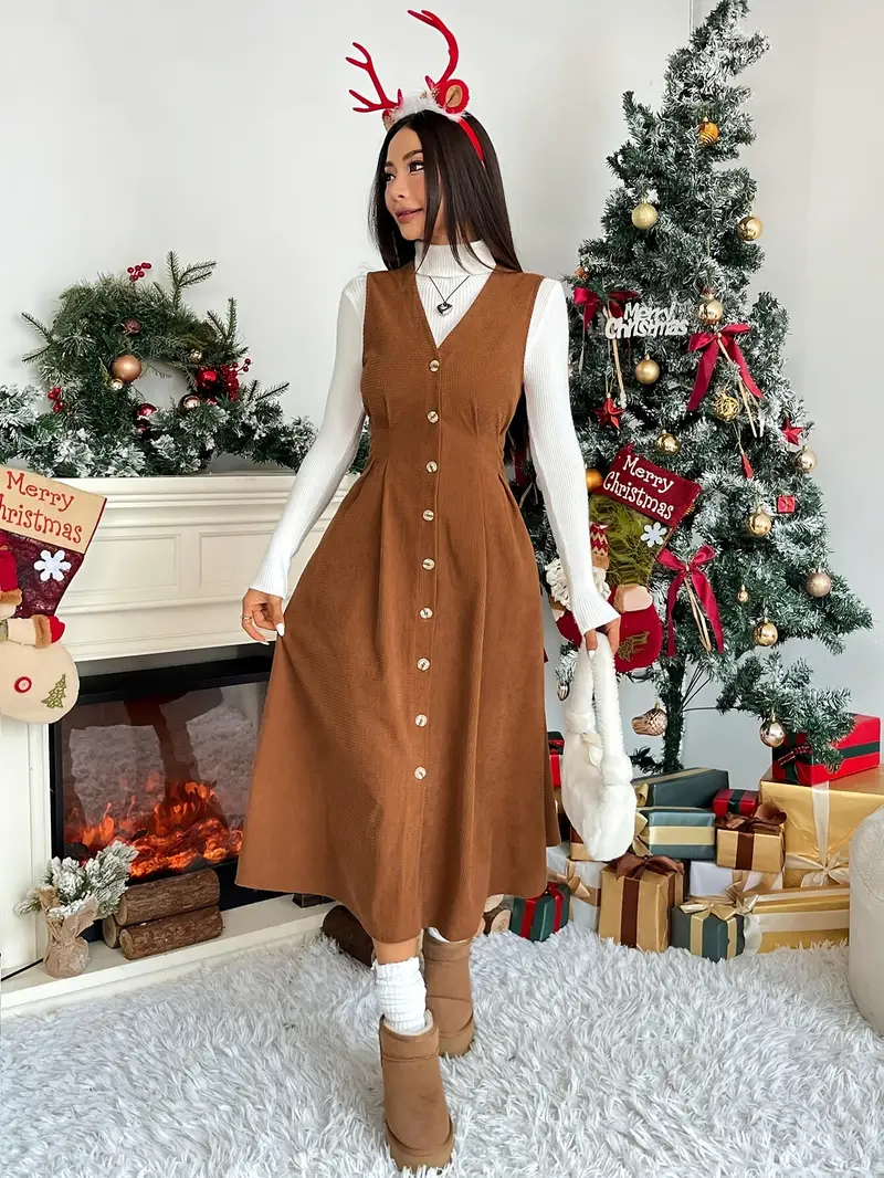 womens retro casual corduroy a line hem sleeveless dress - Temu Nigeria womens retro casual corduroy a line hem sleeveless dress - Temu Nigeria