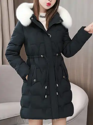 womens length hooded winter jacket thick windproof Germany