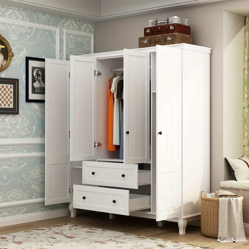 modern white 4 door wardrobe closet 2 drawers - Temu modern white 4 door wardrobe closet 2 drawers - Temu