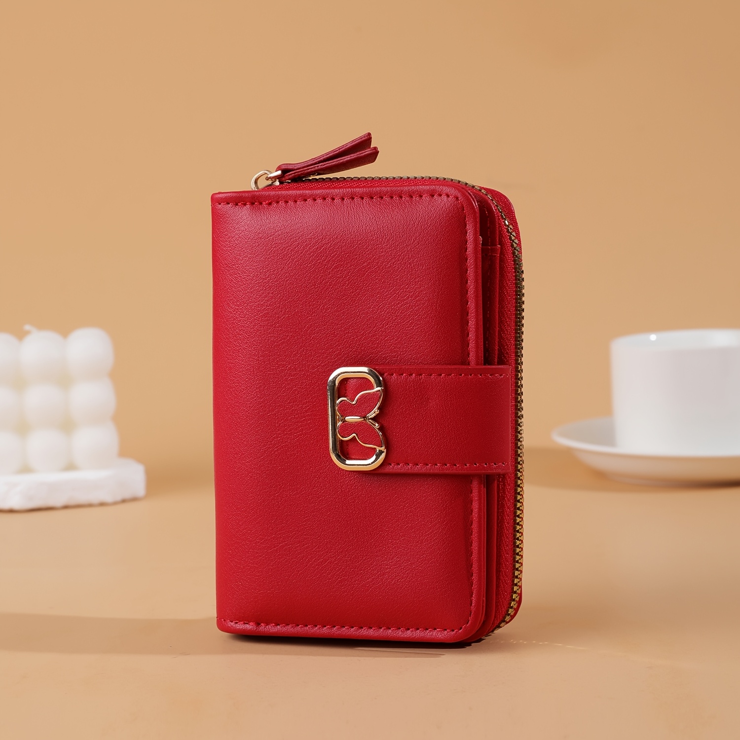 Clasp Wallet With Single Zipper, Featuring Large Capacity And Multiple Card Slots, Perfect For Fresh And Easy Style
