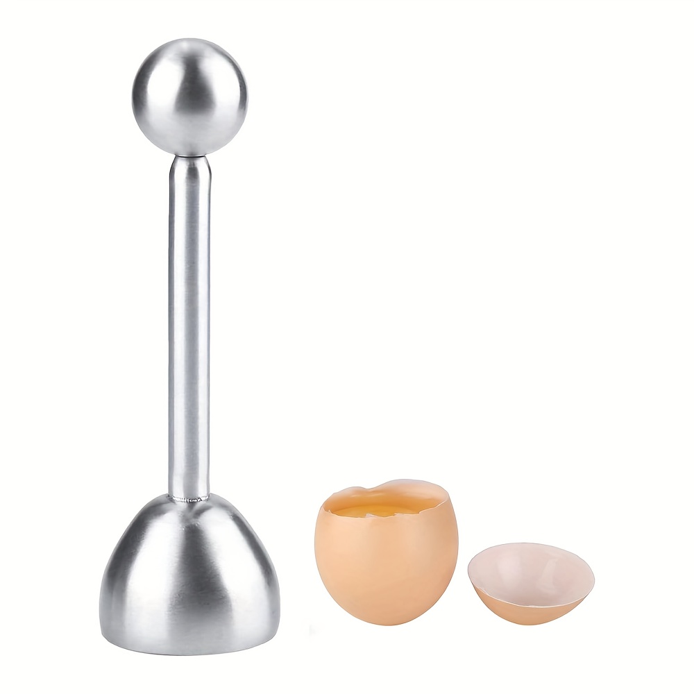 

1pc Stainless Steel Egg Topper - Effortless Cutter For Eggs, Kitchen Gadget With Ergonomic Handle