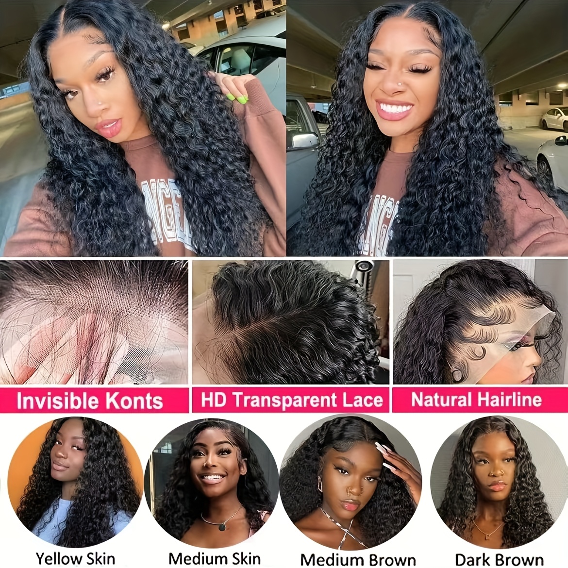 150 density deep wave lace front wig 13x4 hd transparent human hair wig for women with baby hair natural look elegant style suitable for all special occasion wig deep transparent lace design details 10