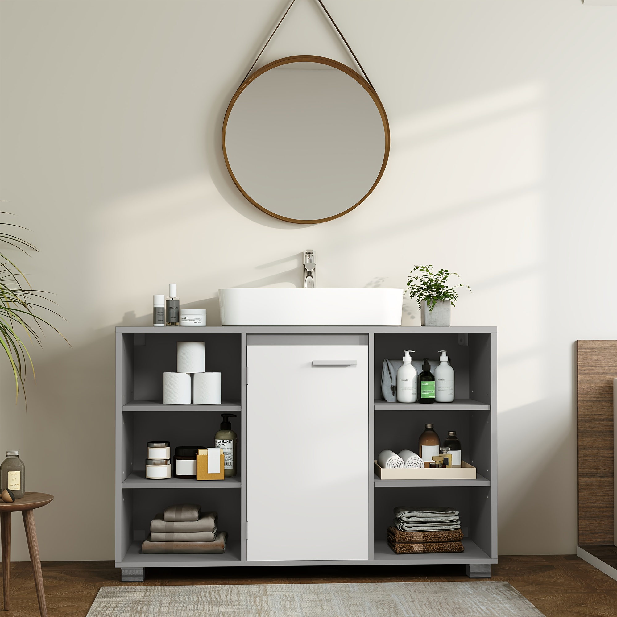 E-shop Badezimmerschrank mit verstellbaren Einlegeböden, 30 x cm, mit Füßen