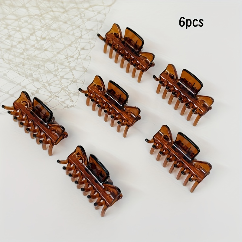 TEMU 6/12 Mini Pinzas para el Cabello de Mujer - Multicolor Vintage Rectangular Antideslizantes para Peinar y el Cabello, Diseño Vintage de Plástico,